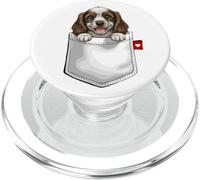 American Cocker Spaniel Dog In Pocket Peeking Cute Puppy Dog PopSockets PopGrip for MagSafe