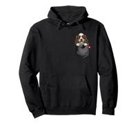 American Cocker Spaniel Dog In Pocket Peeking Cute Puppy Dog Pullover Hoodie