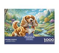 American Cocker Spaniel Jigsaw Puzzles 1000 Piece for Adults Challenging Puzzles for The Whole for Women Home Decoration 100% Recvcled Cardboard 38x26cm/1000pcs