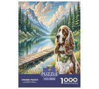 American Cocker Spaniel Jigsaw Puzzles Puzzle for Adults Kids. 1000 Piece Impossible Challenge Toy Educational Game Home Decoration for Educational Games Gifts 38x26cm/1000pcs