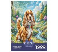American Cocker Spaniel Jigsaw Puzzles Puzzles for Adults Kids. 1000 Pieces Whimsical Challenge Toy Educational Game Home Decoration for Educational Games Gifts 70x50cm/1000pcs