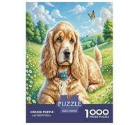 American Cocker Spaniel Jigsaw Puzzles Puzzles for Adults Kids. 1000 Pieces Whimsical Challenge Toy Educational Game Home Decoration for Educational Games Gifts 70x50cm/1000pcs