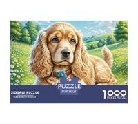 American Cocker Spaniel Puzzle 1000 Pieces Challenge High Difficulty Educational Game Suitable for Decompression DIY for Adults & Kids Age 12 Years Up 38x26cm/1000pcs