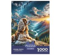American Cocker Spaniel Puzzles 1000 Pieces for Adults And Children Fun Challenging Brainteasing Perfect for Relaxation Home Decoration 52x38cm/1000pcs