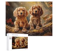 American Cocker Spaniel Wooden Jigsaw Puzzle for Adults, 500 PCS | Screen-free New Year present with screen-free home activity at home.