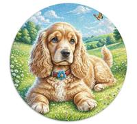 American Cocker Spaniel1000 Pieces Circular Puzzle AnimalCreative Jigsaw Puzzles Adults And Kids Difficult Jigsaw Puzzles1000pcs (67.5x67.5cm)