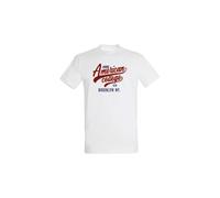 AMERICAN COLLEGE USA T Shirts Manches Courtes Hommes Femmes, Blanc, L
