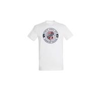 AMERICAN COLLEGE USA T Shirts Manches Courtes Hommes Femmes, Blanc, S
