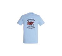 AMERICAN COLLEGE USA T Shirts Manches Courtes Hommes Femmes, Bleu Ciel, M