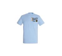 AMERICAN COLLEGE USA T Shirts Manches Courtes Hommes Femmes, Bleu Ciel, S
