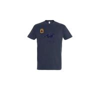 AMERICAN COLLEGE USA T Shirts Manches Courtes Hommes Femmes, Bleu Marine, S