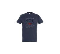 AMERICAN COLLEGE USA T Shirts Manches Courtes Hommes Femmes, Bleu Marine, XL