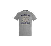 AMERICAN COLLEGE USA T Shirts Manches Courtes Hommes Femmes, Gris, S