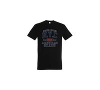 AMERICAN COLLEGE USA T Shirts Manches Courtes Hommes Femmes, Noir, L