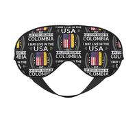 American Colombian Flag My Story Began in Colombia Eye Mask Sleep Mask Light BlockBlindfold Night Eyes Cover Soft Pressure-Free Eyeshade with Elastic Strap for Travel Office Nap Yoga