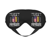 American Colombian Flag My Story Began in Colombia Eye Mask Sleep Mask Light BlockBlindfold Night Eyes Cover Soft Pressure-Free Eyeshade with Elastic Strap for Travel Office Nap Yoga