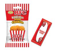 American Continental BFC Bubblegum Fried Chicken | Case of 12 x 21g | Chewy Candy with Strawberry Candy Ketchup | Vegan, Halal & Gluten-Free