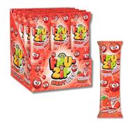 American Continental FruZip Strawberry Chewy Bits | Case of 24 x 15g Sachets | Soft, Fruity Chews | Vegan, Halal & Gluten-Free
