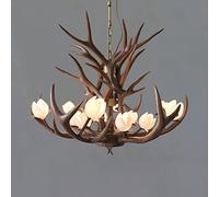 american country creative lotus living room chandelier european retro villa hall luxury atmosphere lotus antler lamp, 12 head light source g4