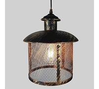 American Country Industrial Nautical Wrought Iron Pendant Light Grid Restaurant Cafe Ceiling Hanging Light Adjustable Creative Personality 14" Fixtures Living Room Store Single Head Chandelier E2