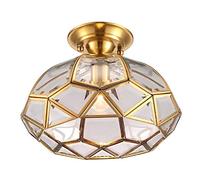 American Country Retro Industrial Brass Chandelier, Diamond Shape Ceiling Lighting, Glass Ceiling Lamp Shade, Brushed Gold Finish Hanging Pendant Light For Entryway Living Room Bedroom Kitchen Si It's