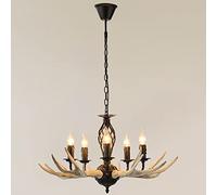 american country retro industrial style antler chandelier dining room living room bar cafe hand-painted antler lamps 5 lights
