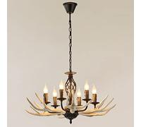 american country retro industrial style antler chandelier dining room living room bar cafe hand-painted antler lamps 6 lights