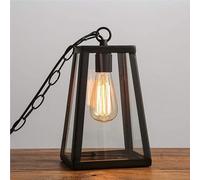 American Country Retro Wrought Iron Chandelier Glass Box Pendant E27 Creative Personality Cafe Bar Ceiling Fixture Hanging Light for Kitchen Island, Dining Room