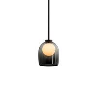 American country Single Head Gray Glass Lampshade Pendant Lights E27 Edison Ceiling Pendent Lamp Single Head Small Pendant Lamp Kitchen Island Suspension Hanging Fixtures Change for the better