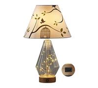 American Country Style Bedroom Bedside Counter Lamp Home Life Glass Table Lamp Modern USB Lamp for Living Room Office Family (Color : D) (A)