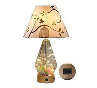 American Country Style Bedroom Bedside Counter Lamp Home Life Glass Table Lamp Modern USB Lamp for Living Room Office Family (Color : D) (B)