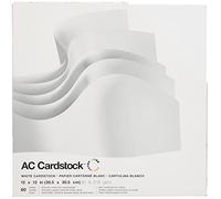 American Crafts 71259 Cardstock Pack 12"X12" 60/Pkg-White,Packof1,