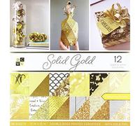 American Crafts DCWV Premium Stack-12 x 12-Double-Sided-Solid Gold Foil-36 Seat PS-005-00562, Paper, 12x12
