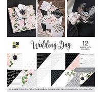 American Crafts Die Cuts with a View Card Stock 12x12 Wedding Day 18 Designs, Double Sided Craft Paper Arts Crafts Supplies Decorative Paper Colored Card Stock for Printer