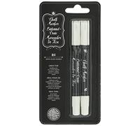 American Crafts Erasable Chalk Markers 2/Pkg-White, Other, Multicoloured, 1.9 x 8.89 x 18.41 cm