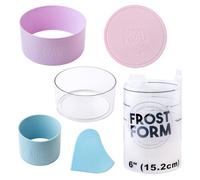 American Crafts Food Crafting 6 Inch Frost Form Starter Kit (7 Piece) Cake Pan Round Liner Stand Crumb Cutter Finisher Base