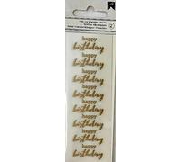 American Crafts Gold Happy Birthday Card Making Rub-Ons 2 Sheets