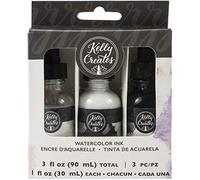 AMERICAN CRAFTS Kelly Creates WTRCLR 3/PKG, Black, White & Iridescent, One Size