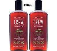 American Crew 3-in-1 Tea Tree Refreshing Wash 2 x 450ml