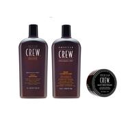 American Crew Daily Moisturizing Shampoo 1000ml, Conditioner 1000ml and Heavy Hold Pomade 85g