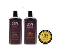 American Crew Daily Moisturizing Shampoo 1000ml, Conditioner 1000ml and Molding Clay 85ml
