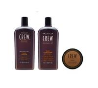 American Crew Daily Moisturizing Shampoo 1000ml, Conditioner 1000ml and Pomade 50g