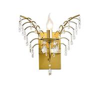 American Crystal Candle Holders Wall Sconce Light Post-Modern Living Room Bedroom Bedside Metal Wall Lamp Creative European Restaurant Decorated Wall Lantern Fixture E14