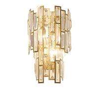 American Crystal Wall Stainless Steel Gold K9 Crystal for Living Room Corridor Lighting 9" Wide 2-Lights Linear Stainless Steel Wall Chandelier with Clear Crystal Fittings Interest