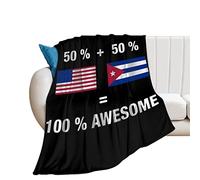American Cuba Awesome Flag Flannel Throw Blanket Soft Cozy Plush Bed Blanket for Couch Sofa Bedroom 50"x40"