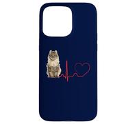 American Curl Cat Heartbeat EKG Funny Cats & Kitten Lovers Case for iPhone 15 Pro Max