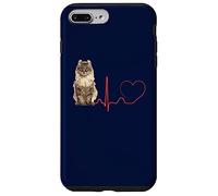 American Curl Cat Heartbeat EKG Funny Cats & Kitten Lovers Case for iPhone 7 Plus/8 Plus