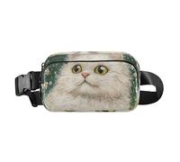 American Curl Cats White Beauty Trendy Crossbody Bag Waist Packs for Women Men Water Resistant Sling Bag Travel Essential, Art Selkirk Rex Cats Green, One Size