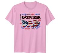 American Dad American History Fathers Day Patriotism Mens T-Shirt Womens Tee Graphic Top Amazing Brave Honor Awesome Fearless Yeah Red White Est 1776 Powerful Freedom Tshirt S