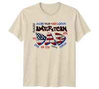 American Dad American History Fathers Day Patriotism Mens T-Shirt Womens Tee Graphic Top Amazing Brave Honor Awesome Fearless Yeah Red White Est 1776 Powerful Freedom Tshirt 3XL